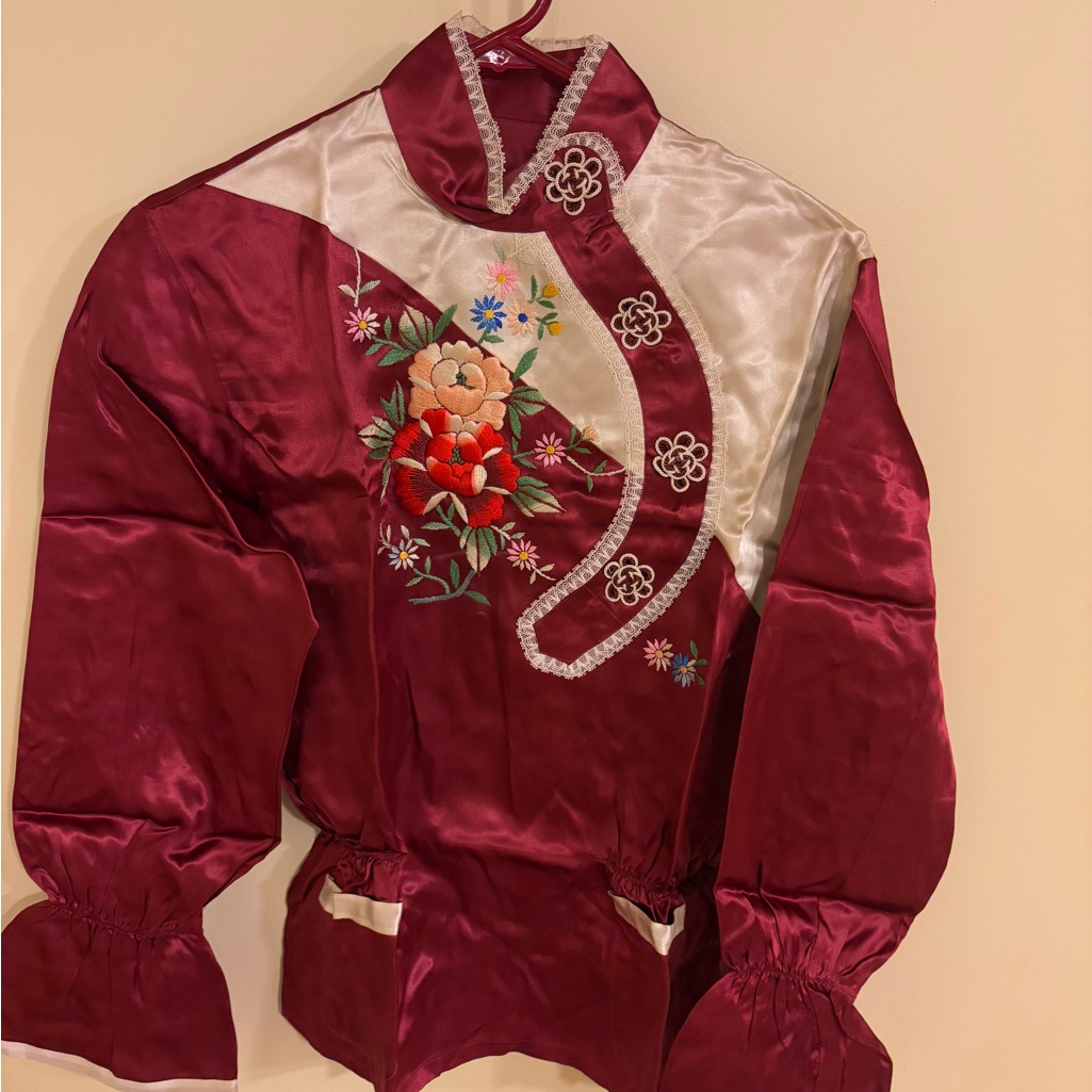 Japanese Authentic Vintage Burgundy Pajama Set